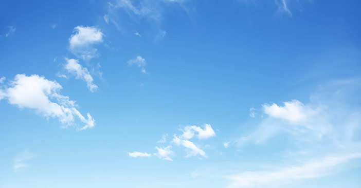 Não menospreze o poder de um céu azul, bem como o de um dia bonito